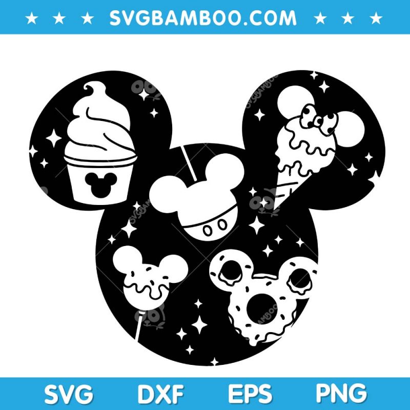 Disney Dessert Mickey SVG Cut File - SVG, DXF, EPS, PNG Formats