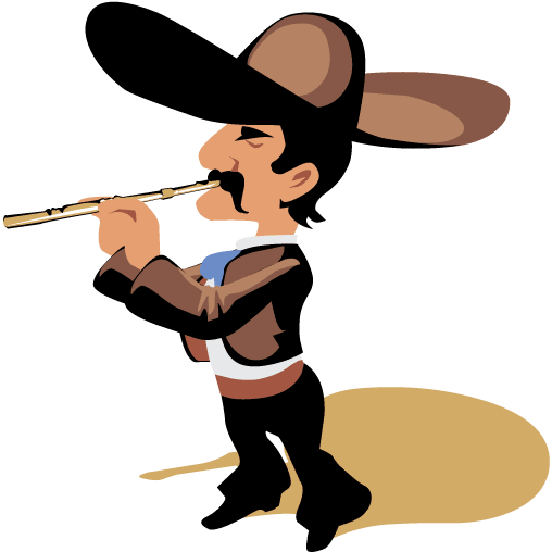 Mariachi Flute Player - Traditional Mexican Music Illustration