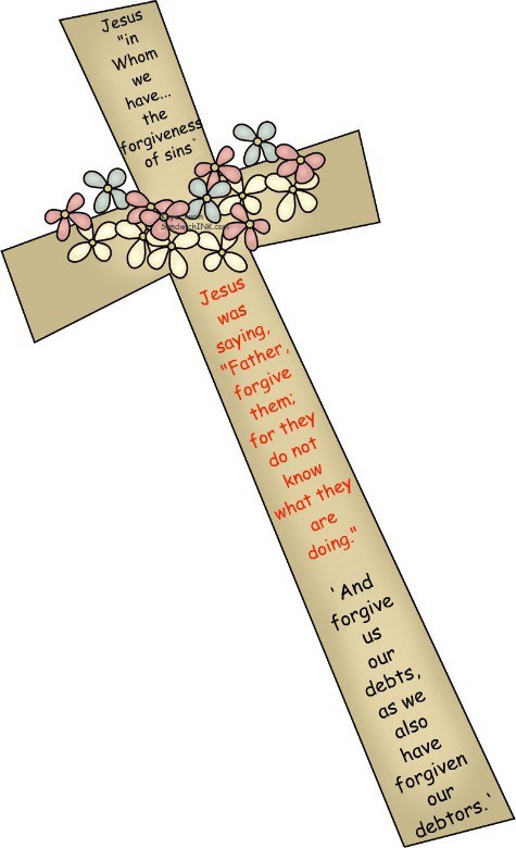Jesus’ Forgiveness Verses on a Floral Cross - Free Christian Printables