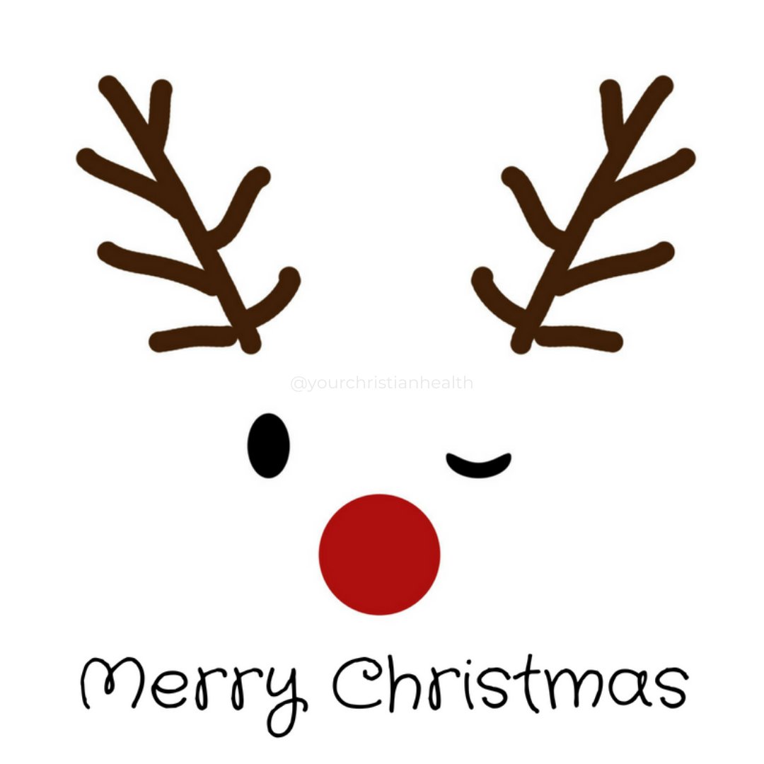 Merry Christmas Reindeer Face Illustration | Festive Holiday Design