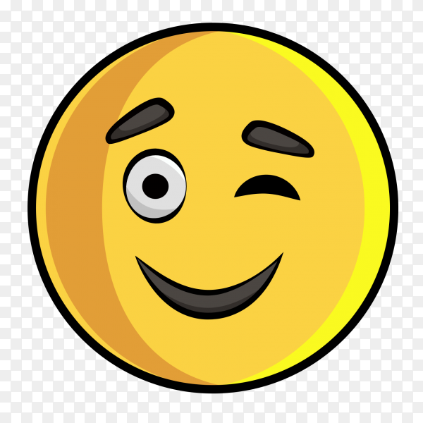 Winking yellow emoji face with one eye open, smiling, and raised eyebrows.