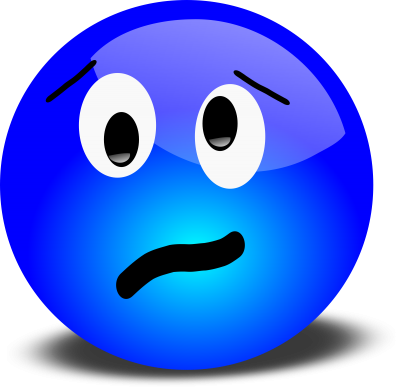 Worried Blue Emoji - Express Concern, Doubt, or Anxiety Visually