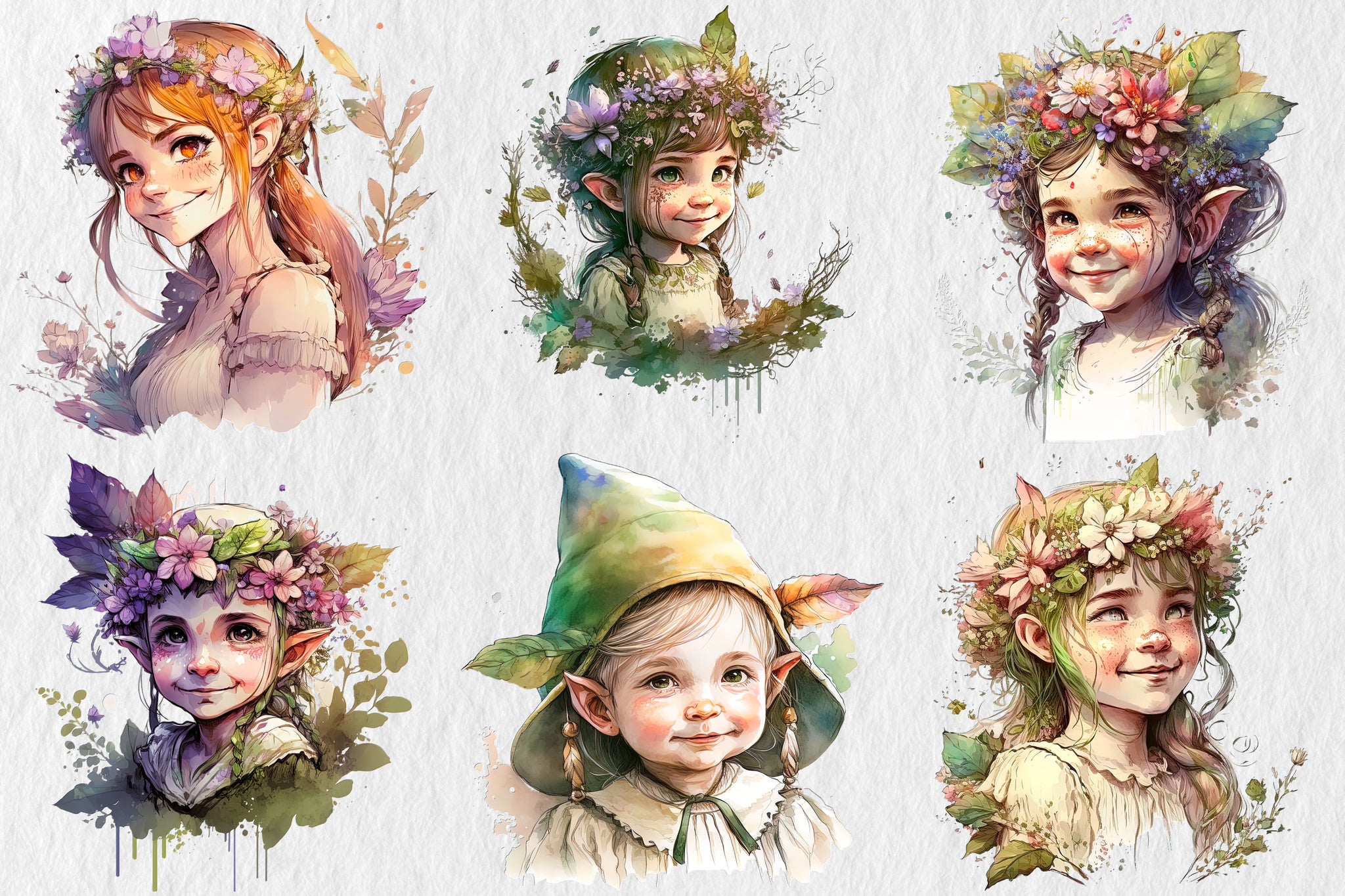 Enchanting Fairy & Elf Children Illustrations - Watercolor Fantasy Art Collection
