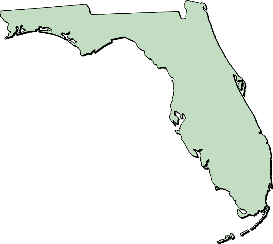 Florida State Map - Outline Map for Education, Design & Geography Resources