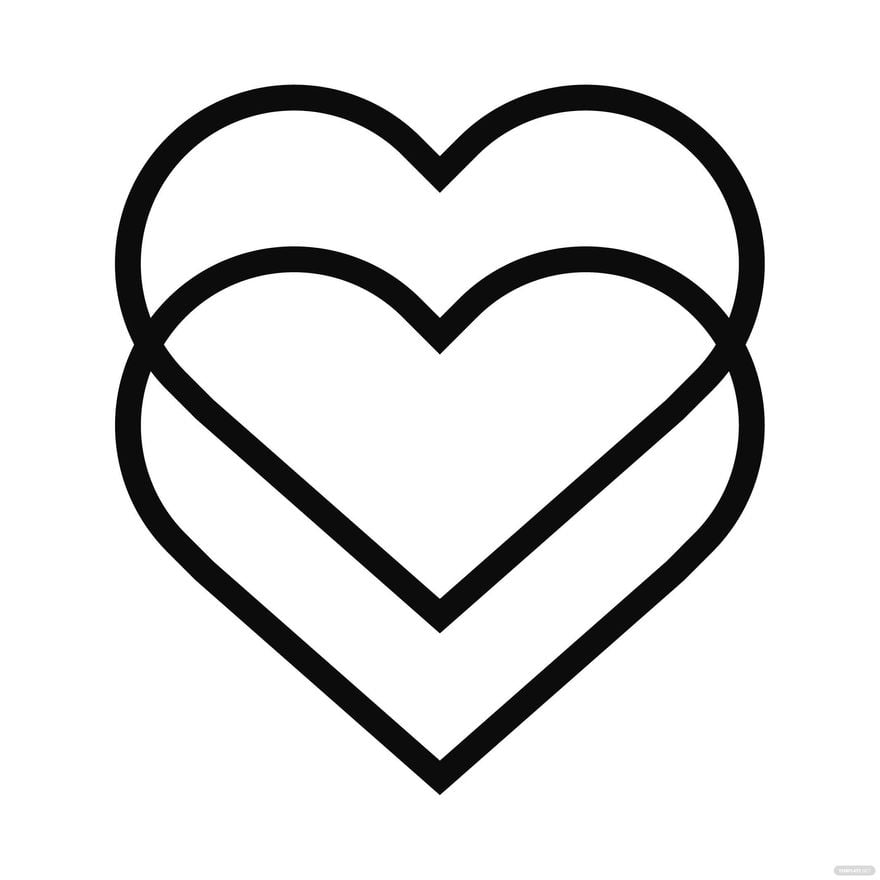 Double Heart SVG - Heart Outline Cut File - Heart Clipart - Heart Shape ...