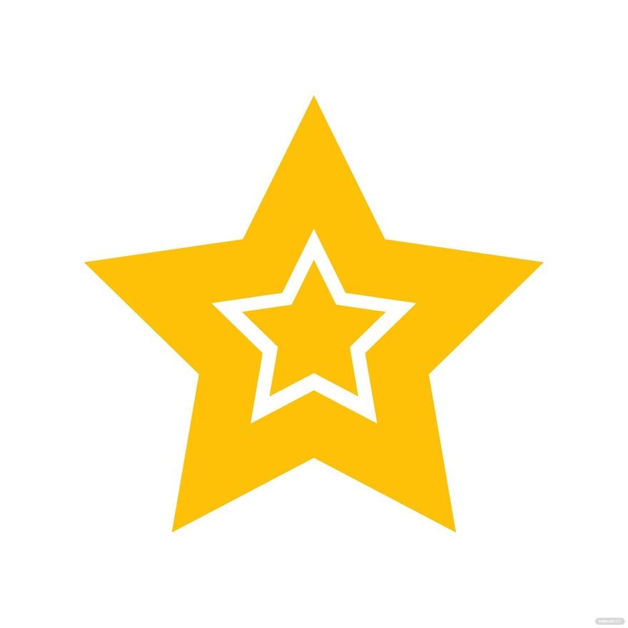 Golden five-pointed star with a white outlined inner star, symbolizing excellence or rating.