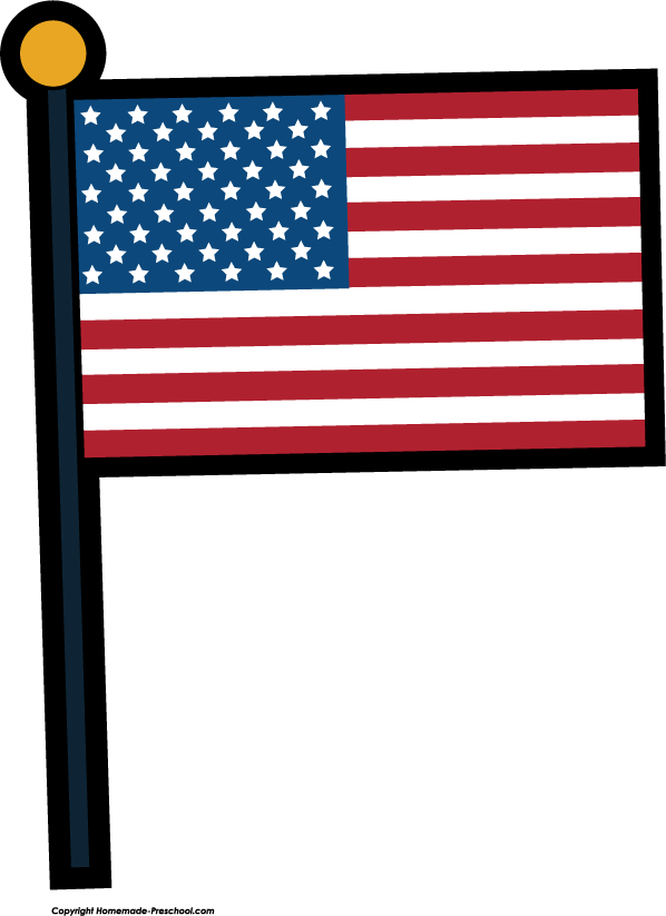 American Flag Illustration for Kids and Educational Use