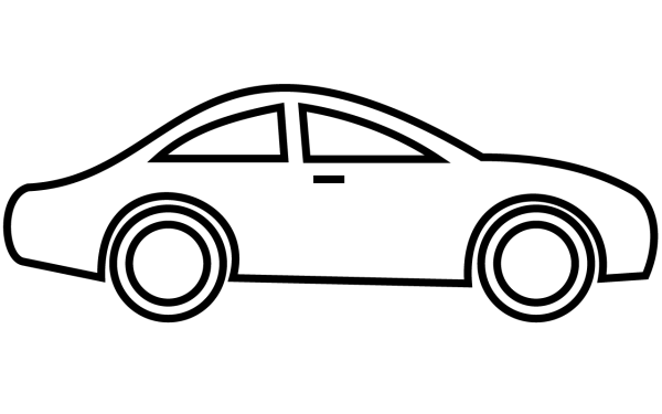 Sleek Sedan Car Outline Illustration - Vector-Style Automotive Design