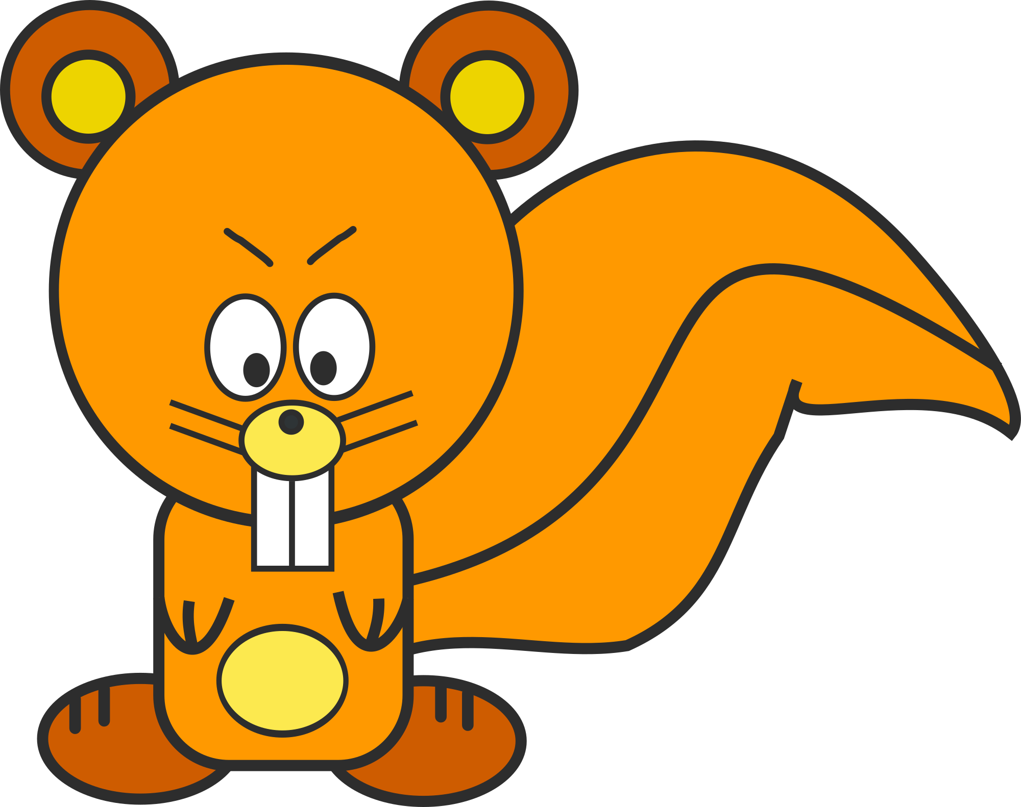 Angry Squirrel Cartoon Illustration - Free Vector Clipart