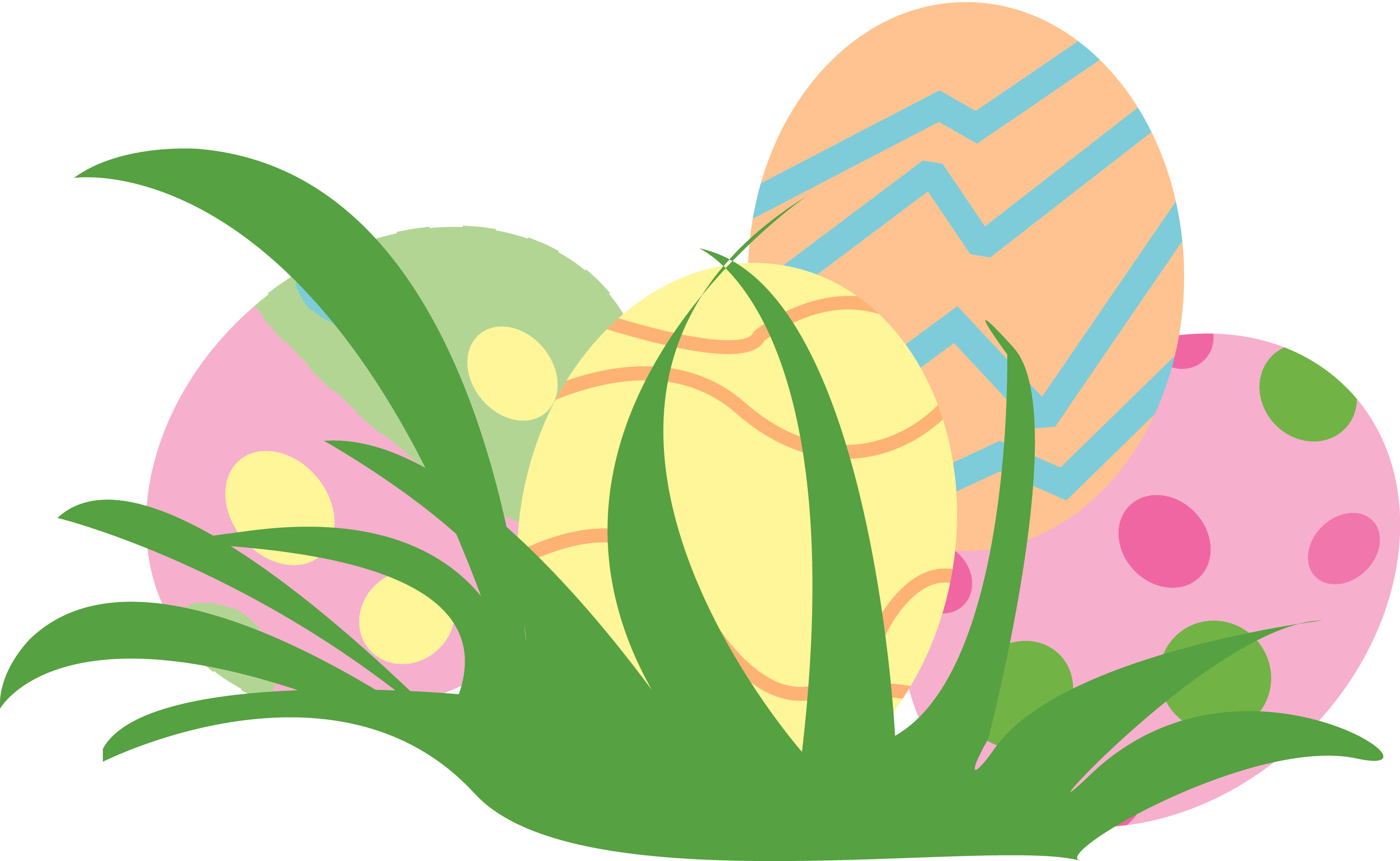 Festive Easter Eggs in Grass - Free Clipart for Spring Celebrations