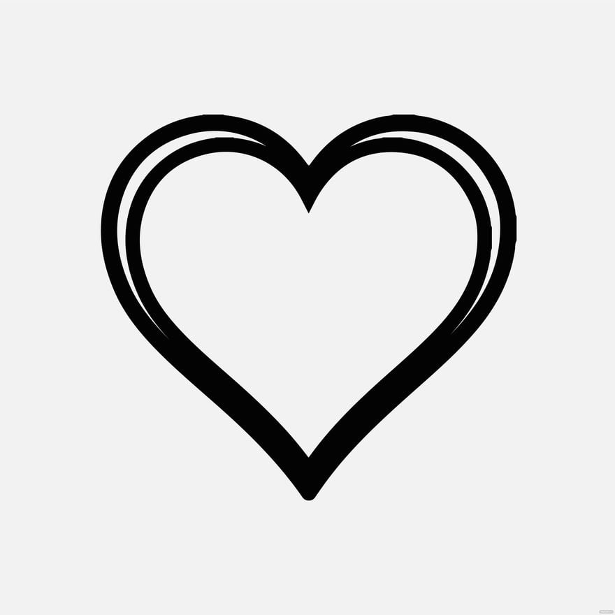 Black And White Heart Clipart - Heart Black And White Outline - Clip ...