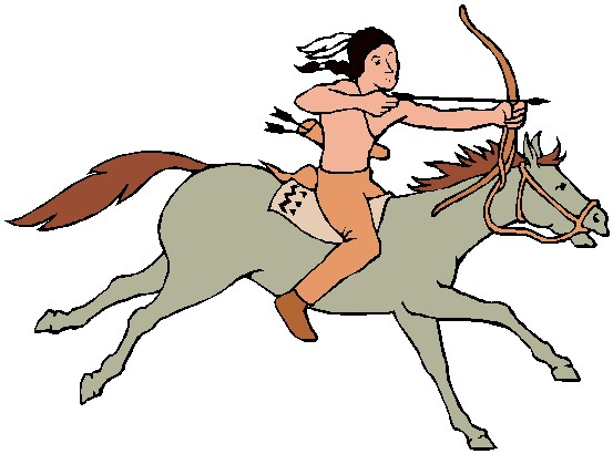 Native American Archer on Horseback - Historical Illustration