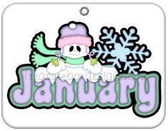 January Winter Decorative Clipart - Snowman & Snowflake Design