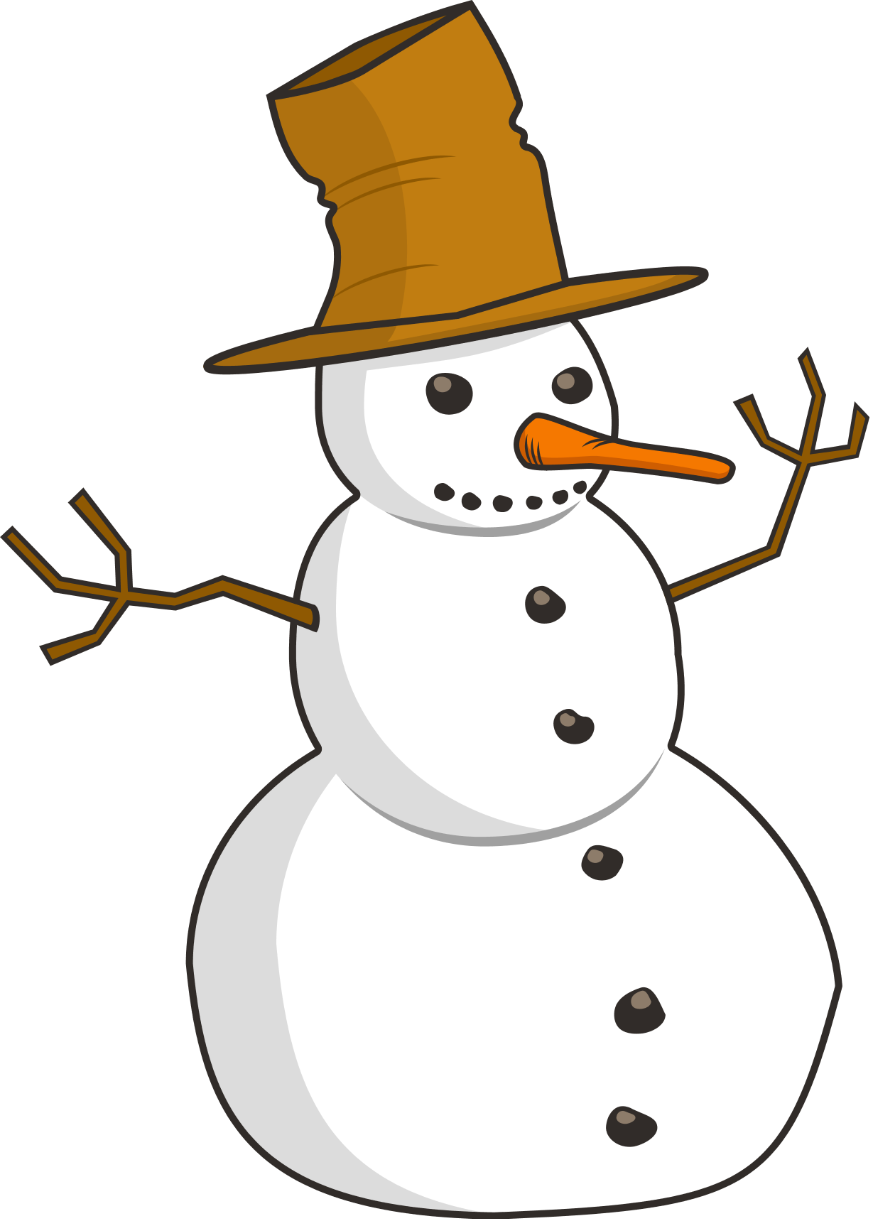 Colorable Christmas Snowman - Snowman Clip Art Black And White - Clip ...