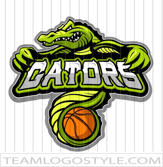 Gators Basketball Team Logo - Bold Alligator Mascot Design