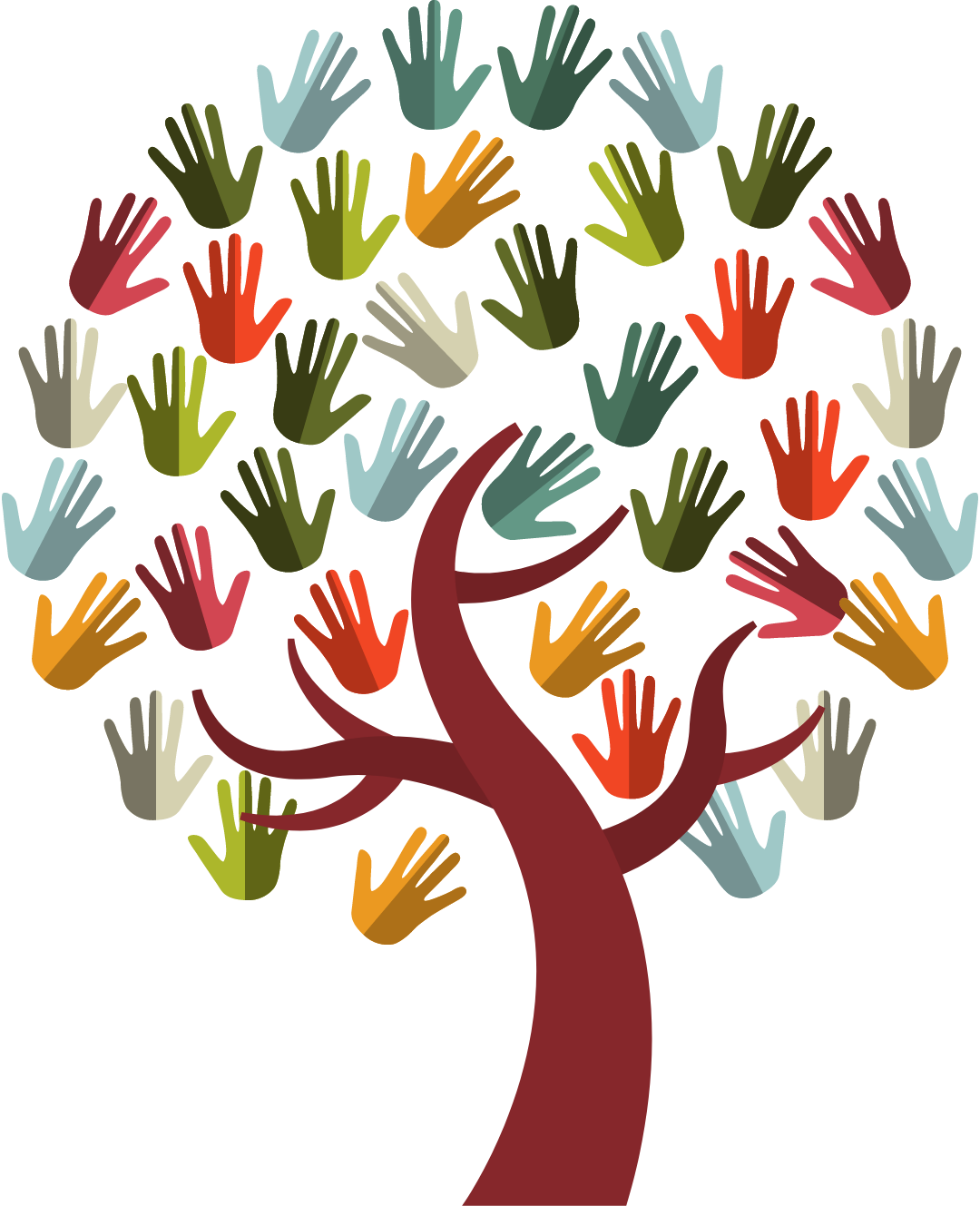 Unity Tree Illustration - Symbol of Community, Diversity, and Inclusion