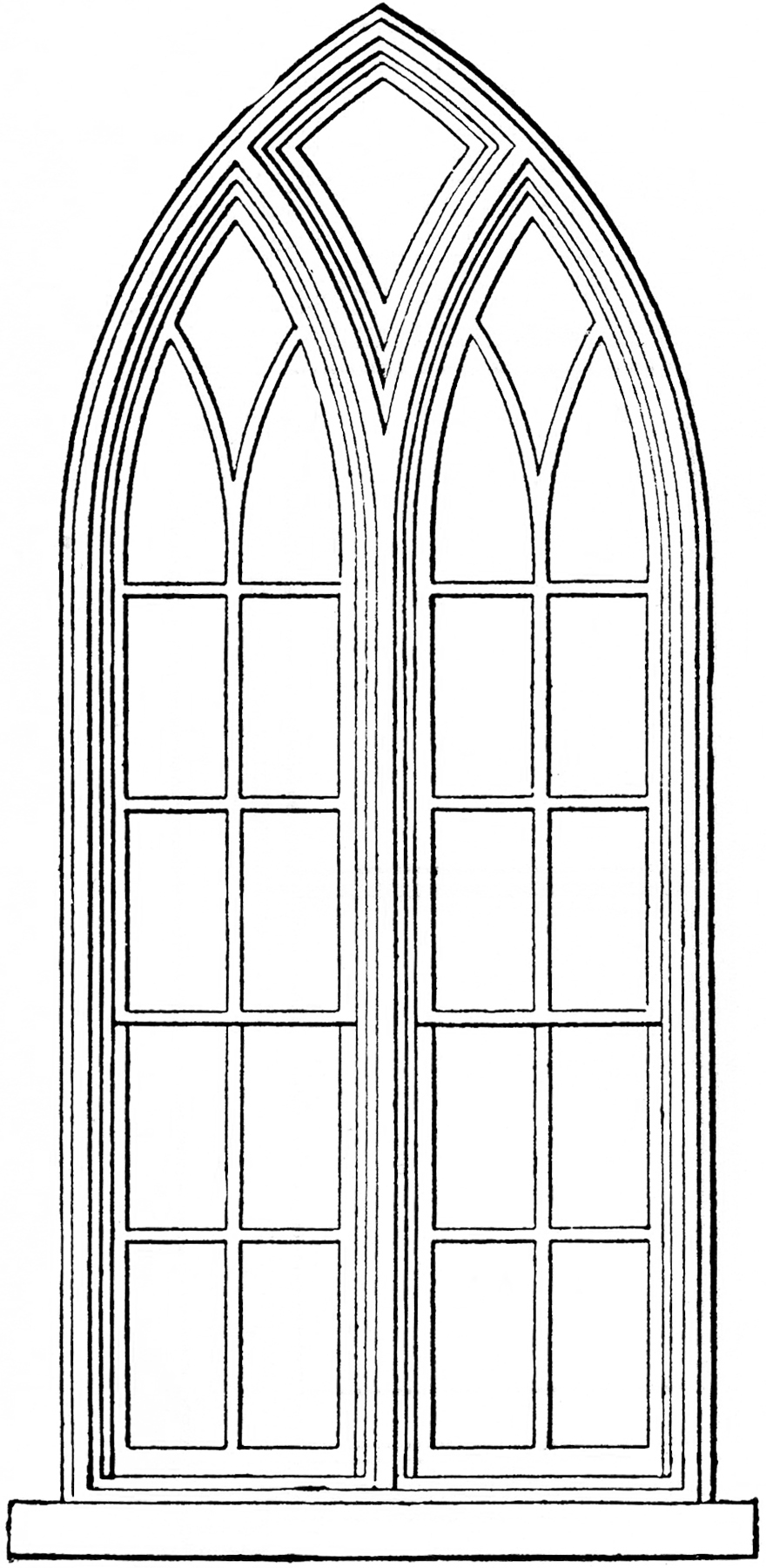 Gothic Window Design - Architectural Illustration & Historical Style Guide