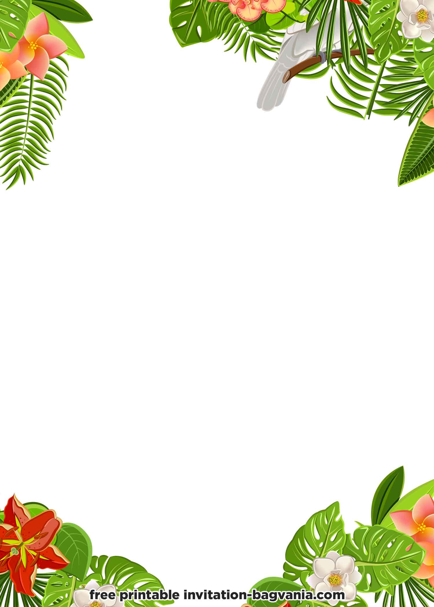 Free Printable Tropical Invitation Template - Bagvania