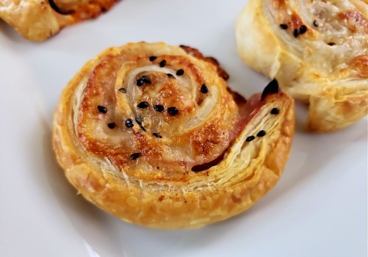 Savory Puff Pastry Pinwheels with Black Sesame - Easy Appetizer Recipe