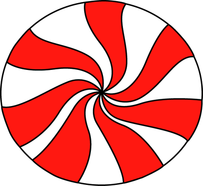 Red and white spiral peppermint candy illustration