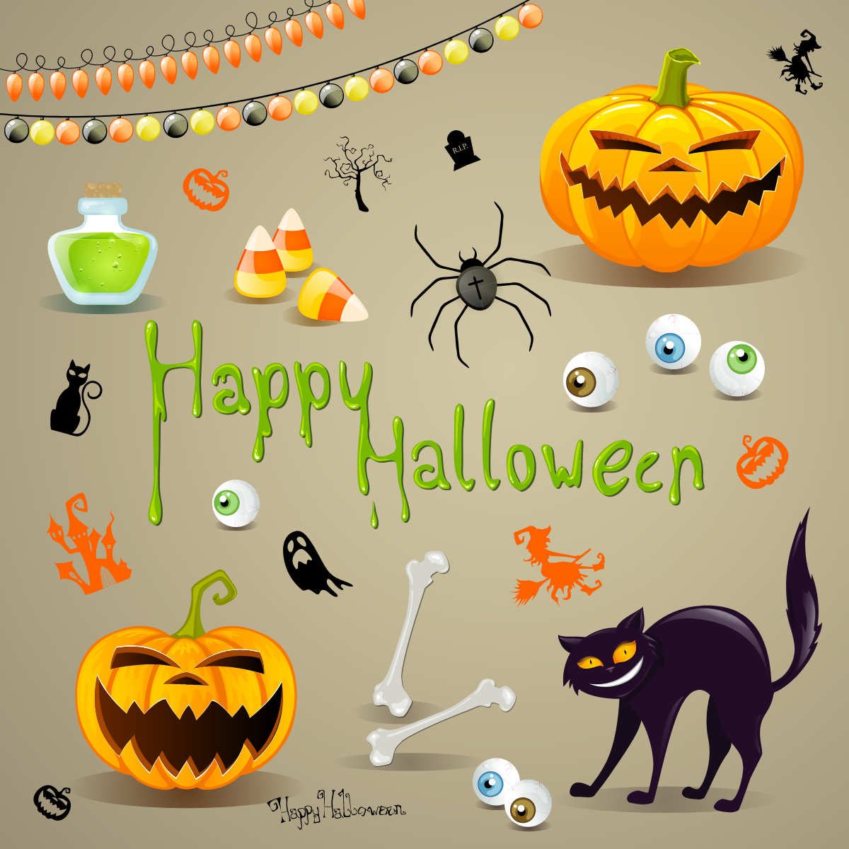 Halloween Clipart Clip Art, Great for Halloween Decor or Decorations ...