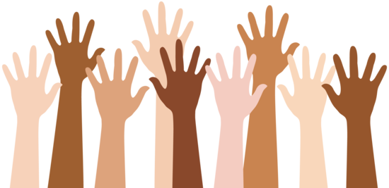 Diversity and Inclusion Symbol - Hands Raised in Unity