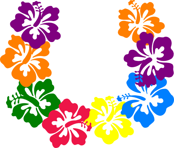 Rainbow Hibiscus Lei Wreath - Vibrant Tropical Floral Design