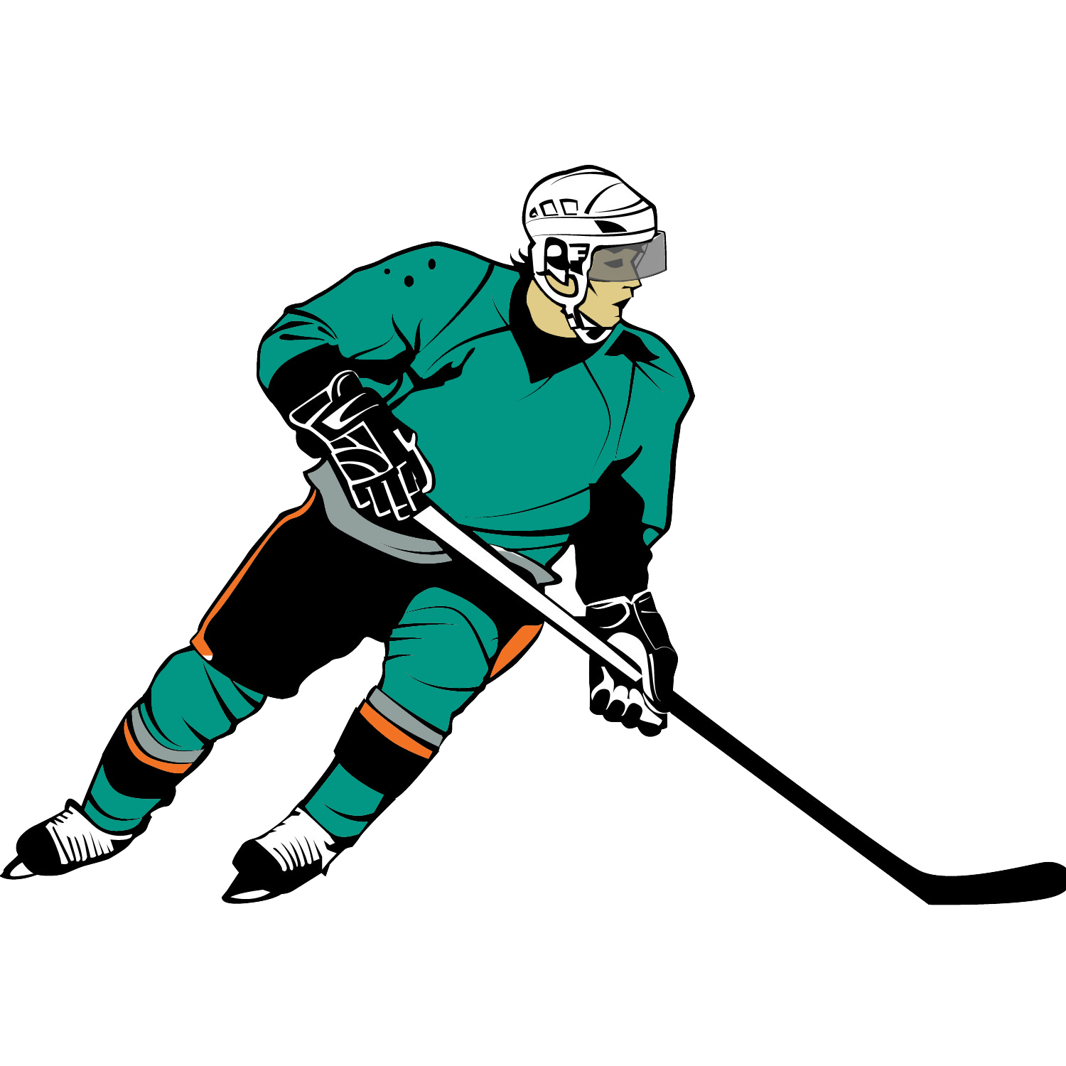 Hockey Clipart-hockey player 09145