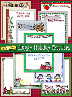 Collection of festive holiday borders and templates for newsletters, greeting cards, and classroom decorations.