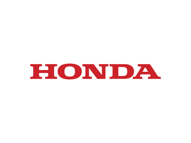 Honda logo in bold red uppercase letters on a black background.