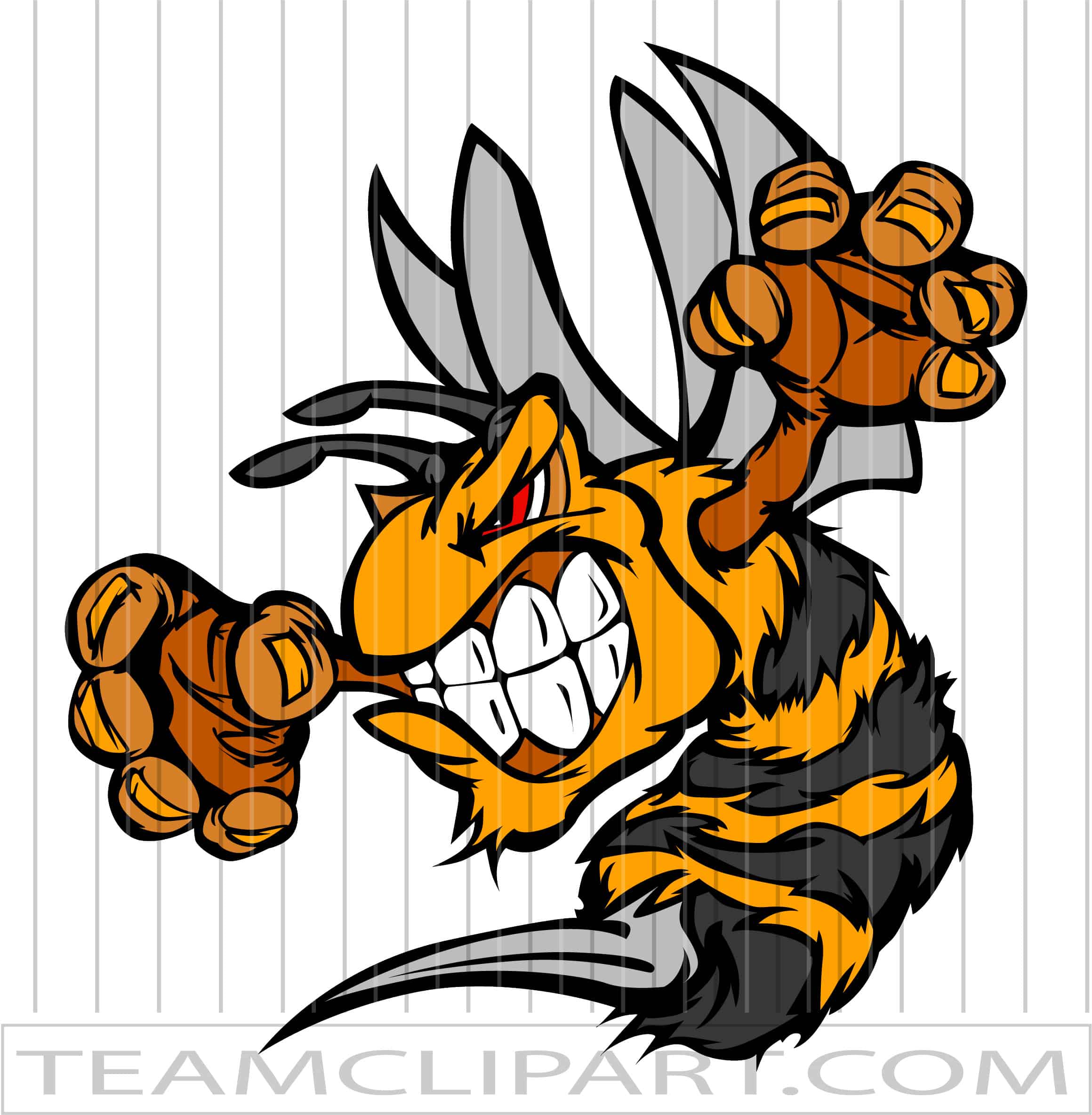 Fierce Hornet Mascot Clipart - High-Quality Vector Art for Sports Teams & Logos