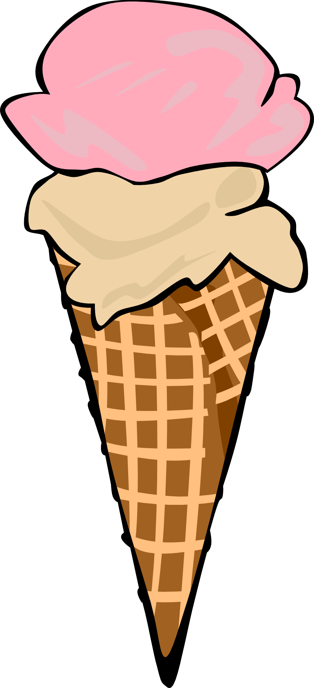 Classic Two-Scoop Ice Cream Cone - Sweet Treat Illustration