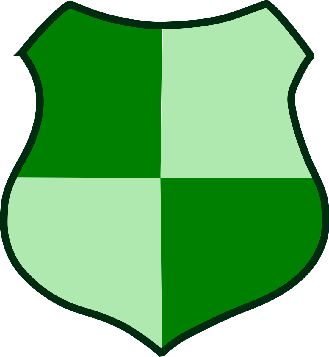 Green Quartered Shield Emblem - Symbol of Balance and Nature