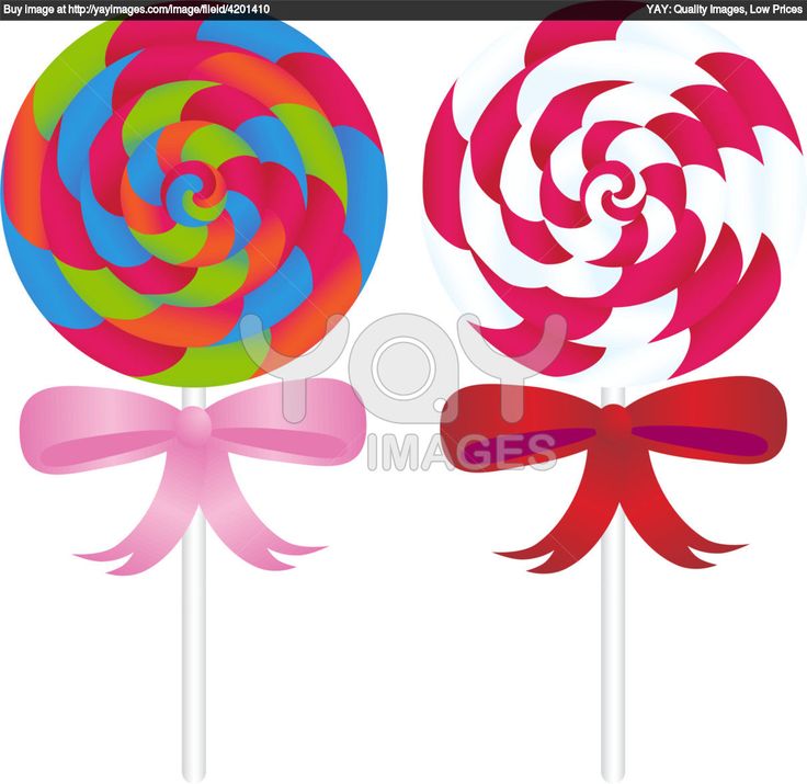 Colorful Swirl Lollipops with Bows - Sweet Candy Illustration
