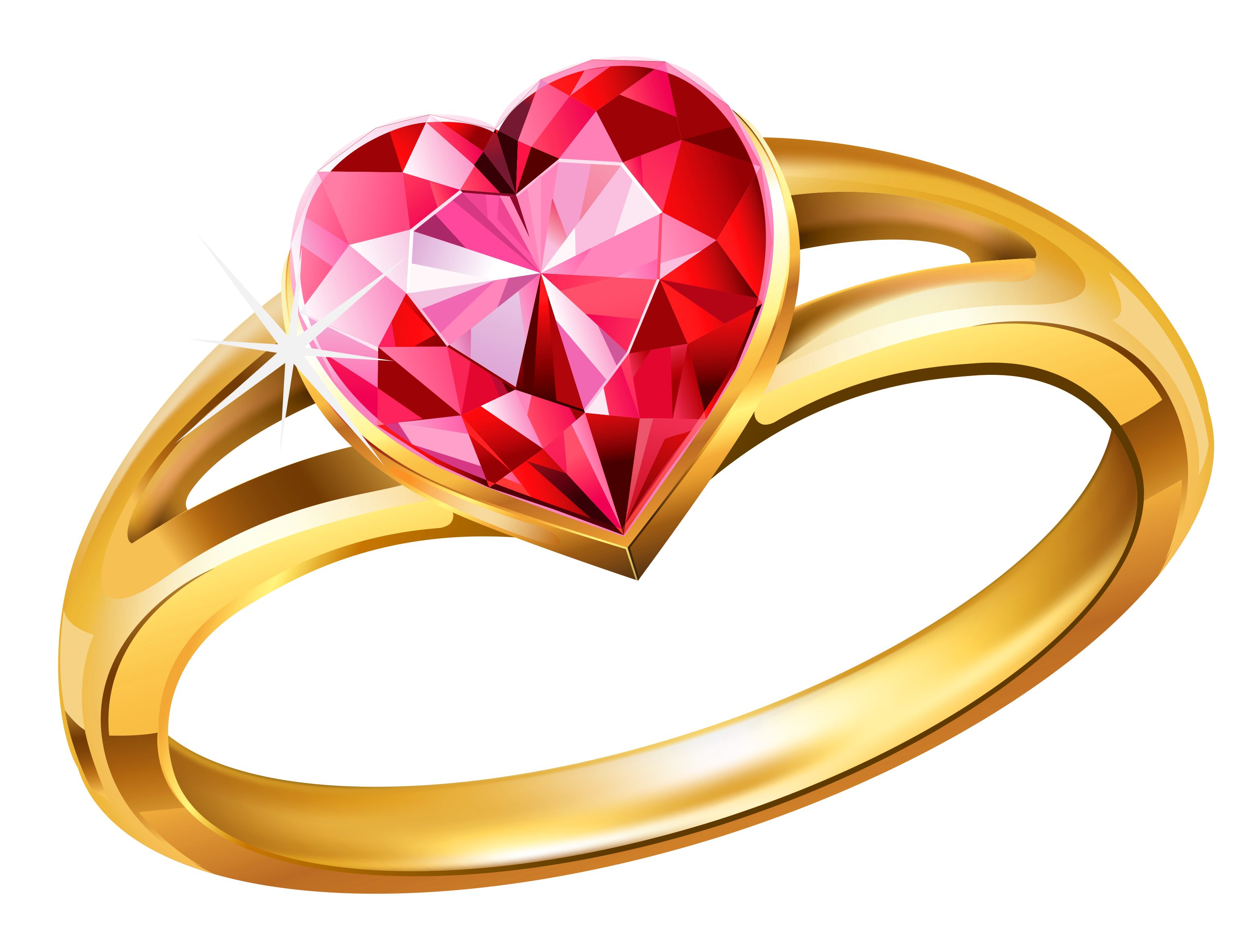Heart-Shaped Ruby Engagement Ring - Elegant Gold Jewelry Design