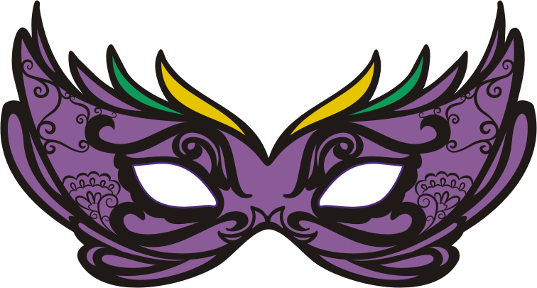 Elegant Purple Mardi Gras Mask - Festive Costume Accessory for Celebrations