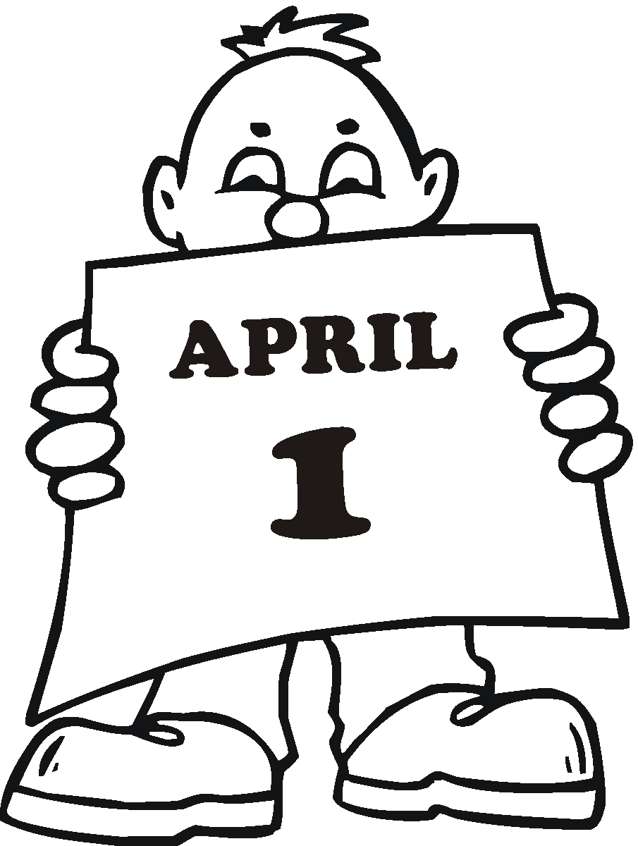 april clipart black and white