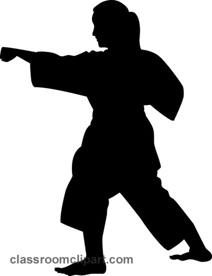 Martial Arts Silhouette Clipart - Free Classroom Use