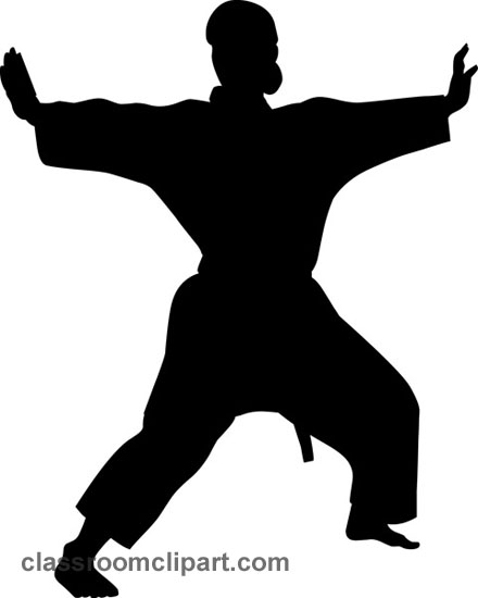 Martial Arts Stance Silhouette - Free Clipart for Training & Design