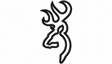 Browning logo - stylized black silhouette of a deer head with antlers on white background.