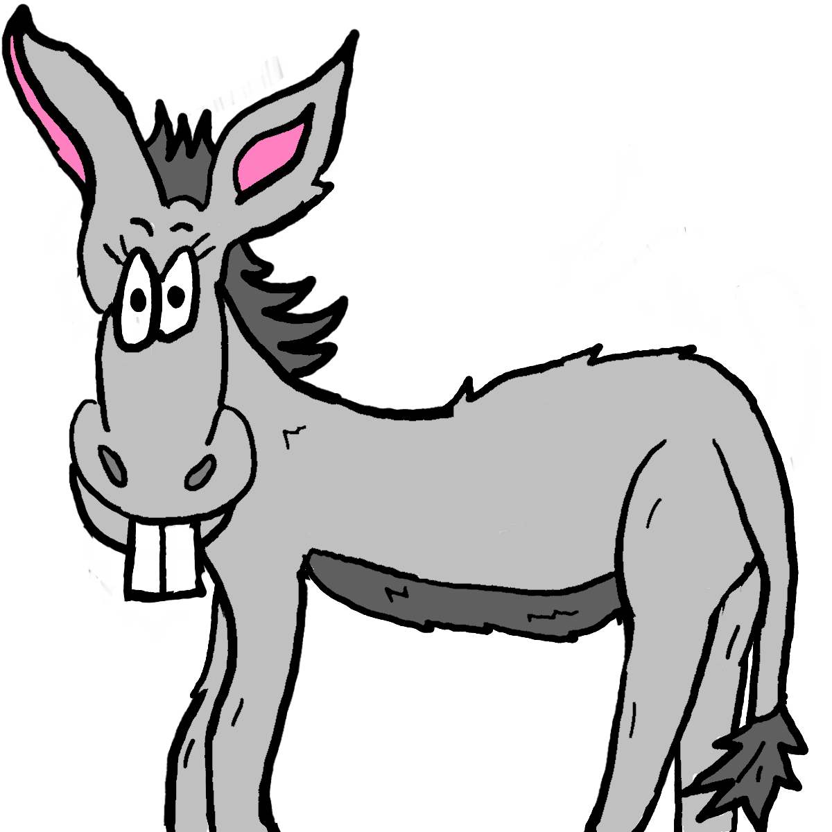Friendly Cartoon Donkey Illustration - Free Clip Art for Education & Humor