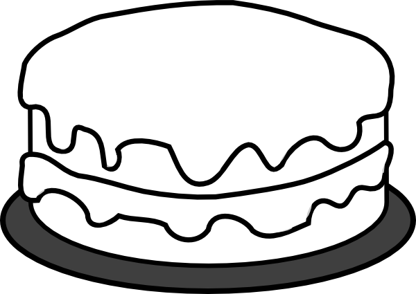 Classic Two-Layer Frosted Cake Illustration - Free Clipart