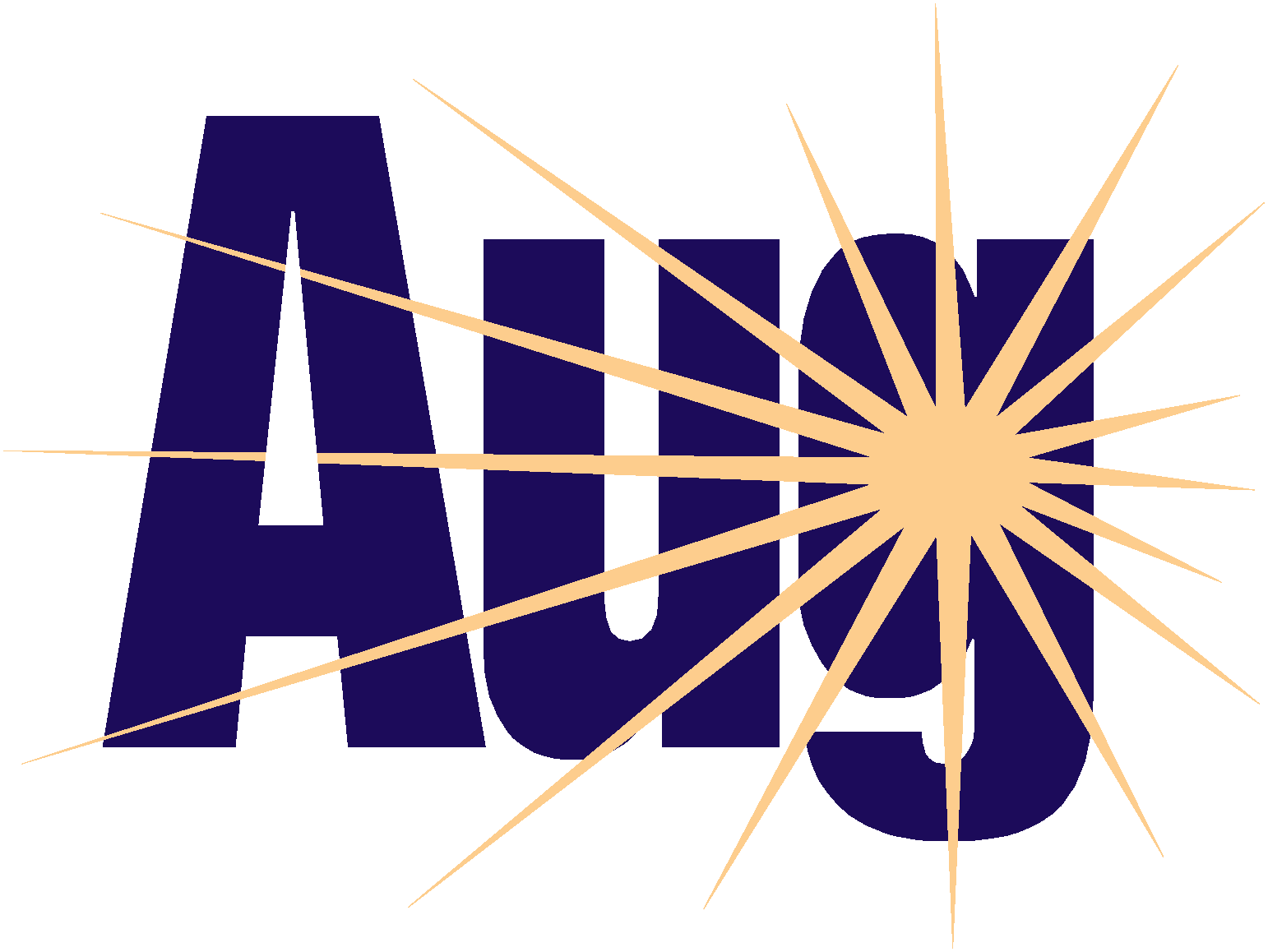 Bold navy "AUS" logo with golden starburst rays radiating from the letter 'S', symbolizing energy and national pride.