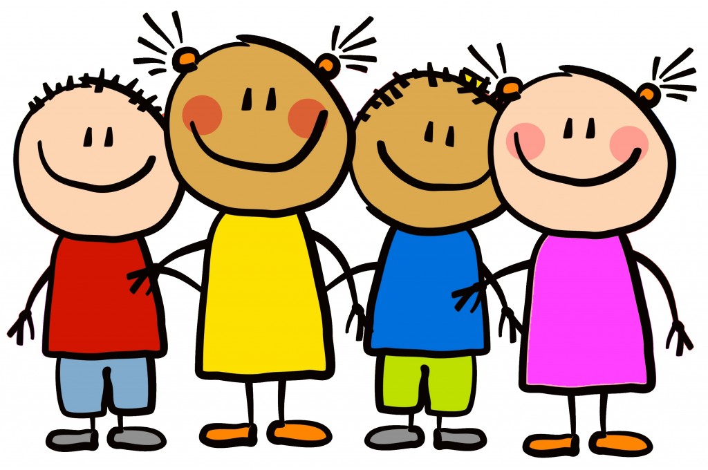 Diverse Kids Holding Hands - Friendly Cartoon Illustration for Education & Inclusion