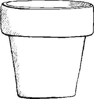 Classic Flower Pot Illustration - Free Line Art for Gardening & Design