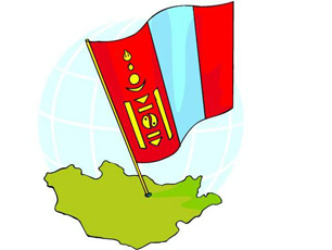 Mongolia Flag and Map Illustration - National Symbol and Geography
