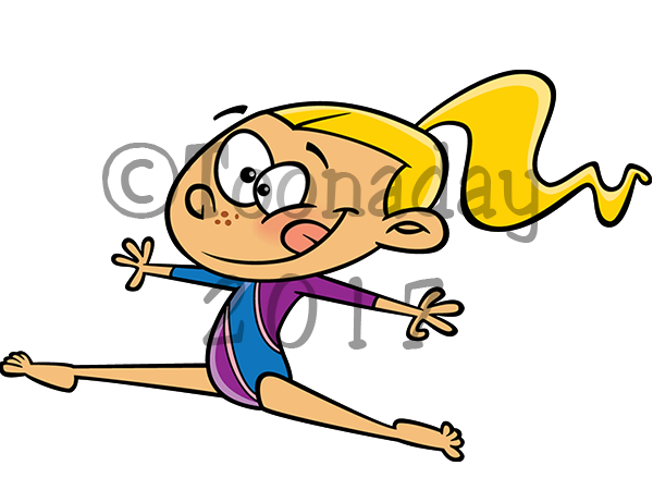 Cheerful Gymnast Cartoon - Free Clipart for Kids’ Sports Content