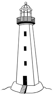 Classic Lighthouse Illustration - Free Line Art for Nautical Design