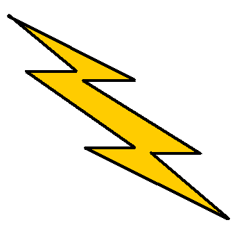 Bright yellow lightning bolt icon with black outline on white background, symbolizing electricity or speed.