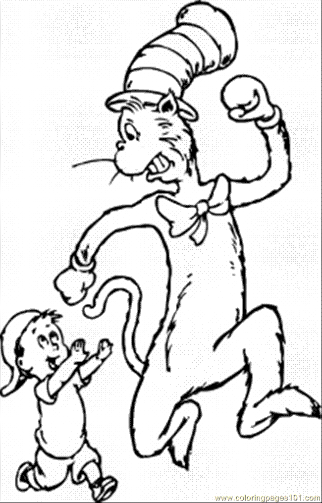 The Cat in the Hat Coloring Page - Free Printable Dr. Seuss Activity